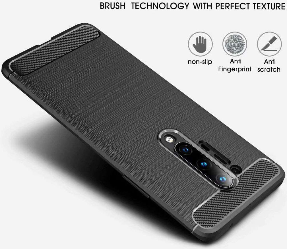 OnePlus 8 Pro Geborsteld TPU Hoesje Zwart afbeelding 6