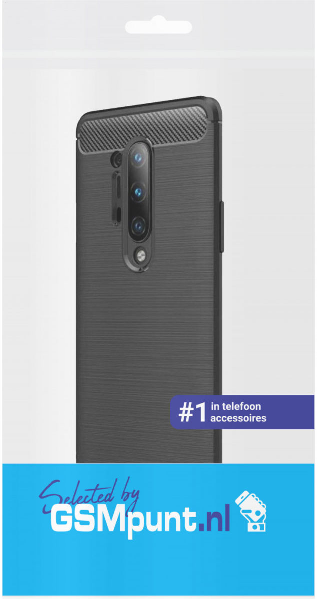 OnePlus 8 Pro Geborsteld TPU Hoesje Zwart afbeelding 2