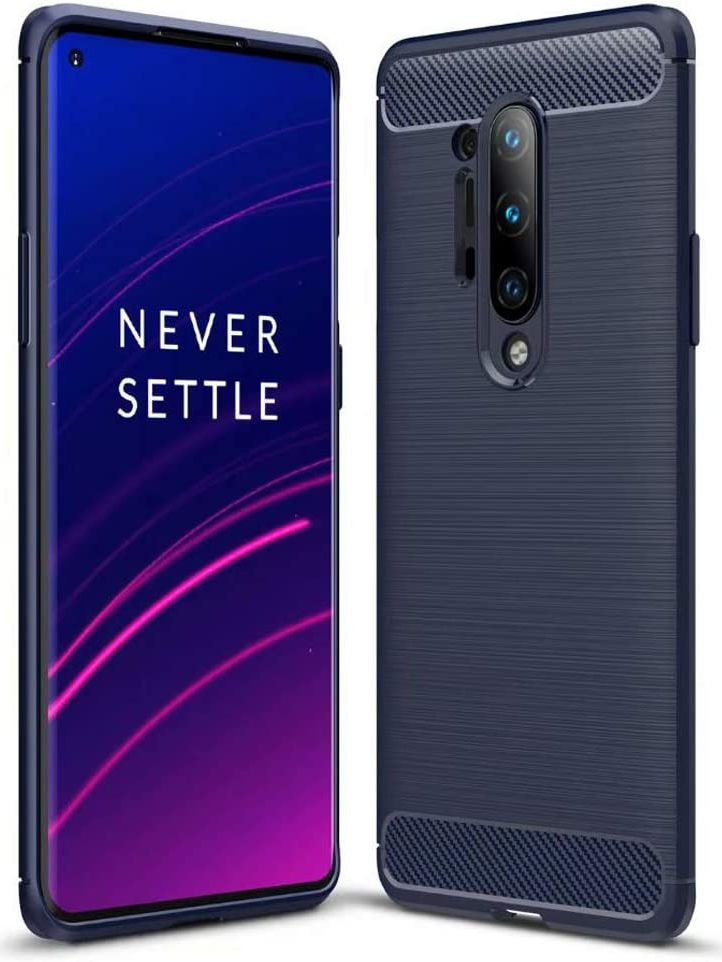 OnePlus 8 Pro Geborsteld TPU Hoesje Blauw afbeelding 1
