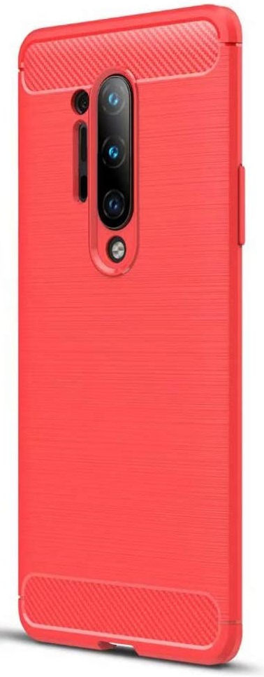 OnePlus 8 Pro Geborsteld TPU Hoesje Rood afbeelding 3