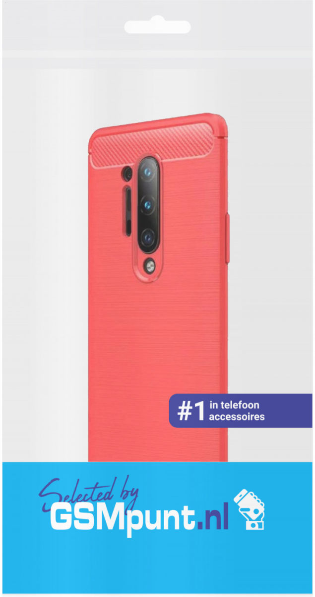 OnePlus 8 Pro Geborsteld TPU Hoesje Rood afbeelding 2