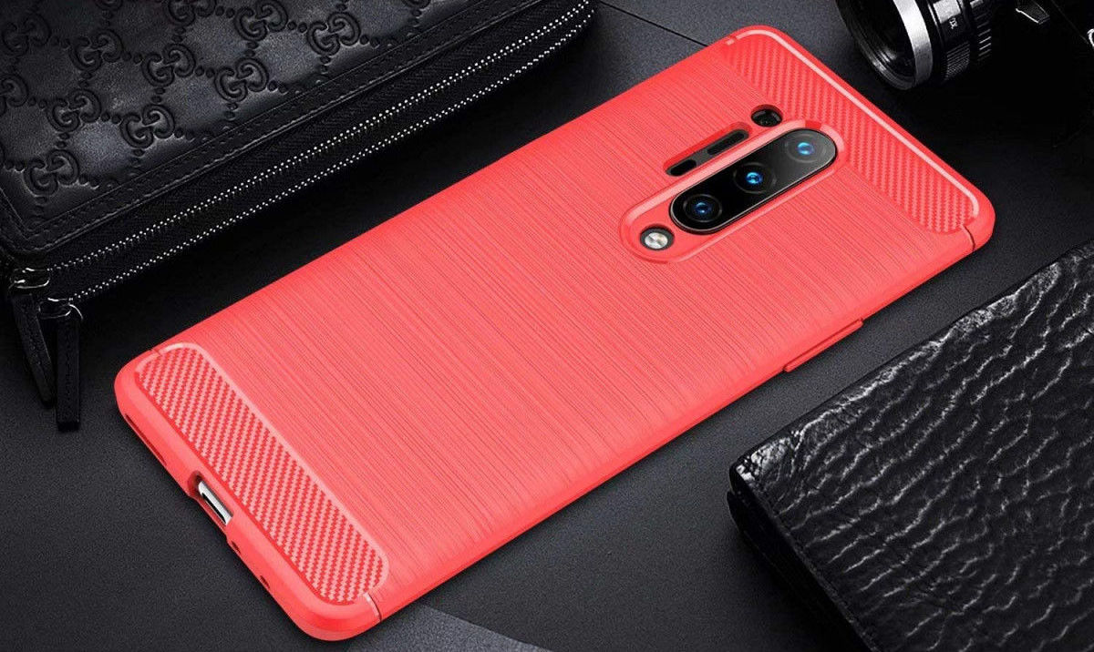 OnePlus 8 Pro Geborsteld TPU Hoesje Rood afbeelding 5