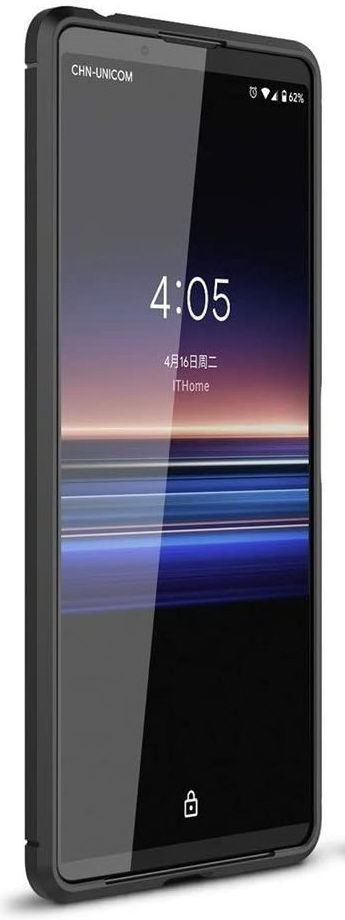 Sony Xperia 1 II Geborsteld TPU Hoesje Zwart afbeelding 2