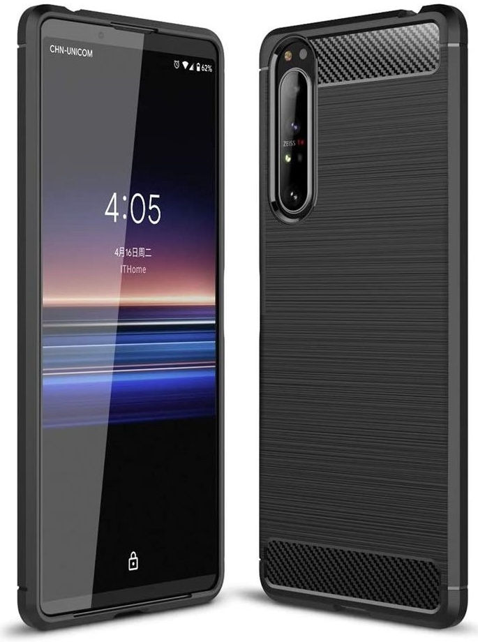 Sony Xperia 1 II Geborsteld TPU Hoesje Zwart afbeelding 6