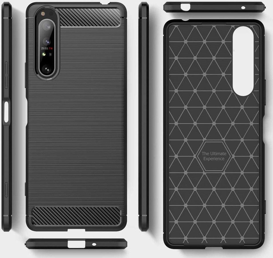 Sony Xperia 1 II Geborsteld TPU Hoesje Zwart afbeelding 7