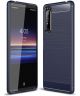 Sony Xperia 1 II Geborsteld TPU Hoesje Blauw