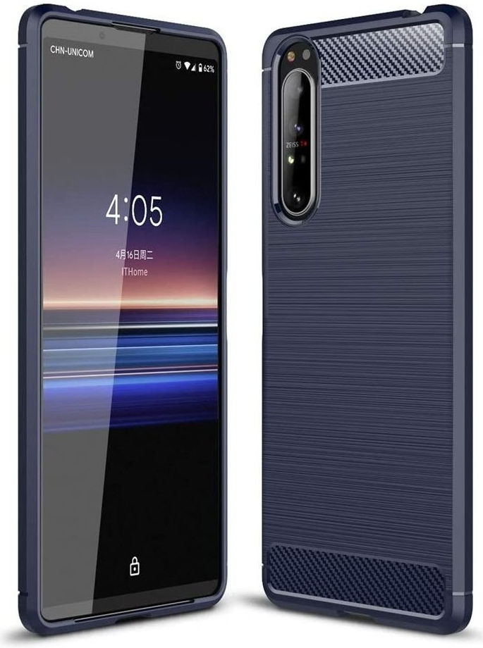 Sony Xperia 1 II Geborsteld TPU Hoesje Blauw afbeelding 4