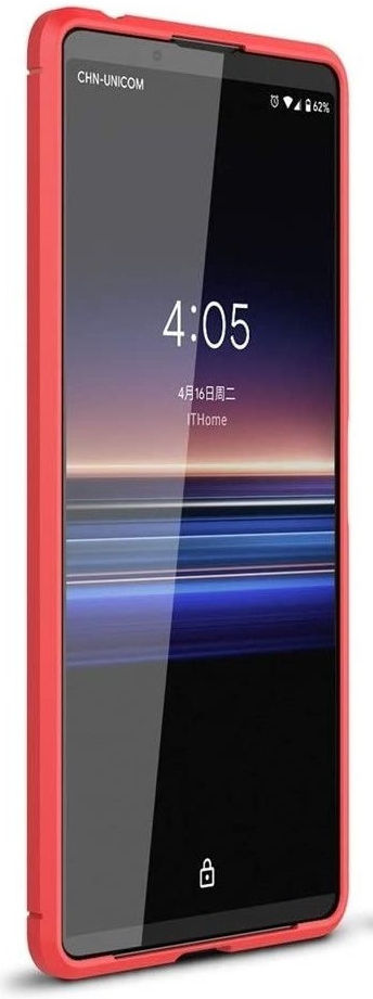 Sony Xperia 1 II Geborsteld TPU Hoesje Rood afbeelding 3