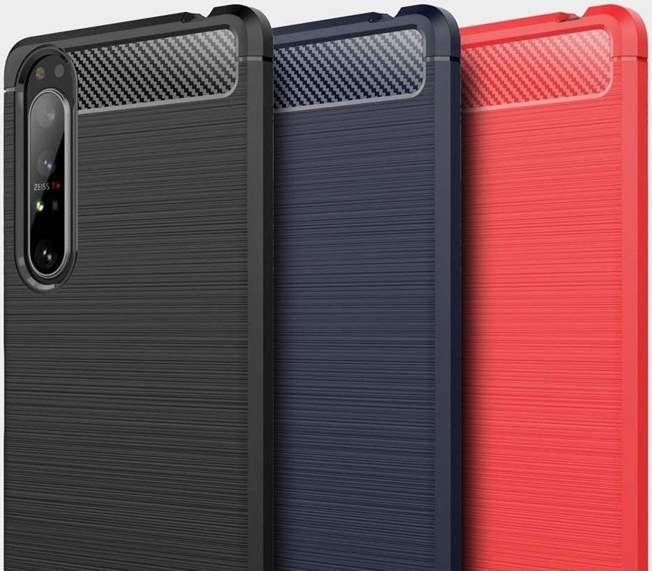 Sony Xperia 1 II Geborsteld TPU Hoesje Rood afbeelding 5