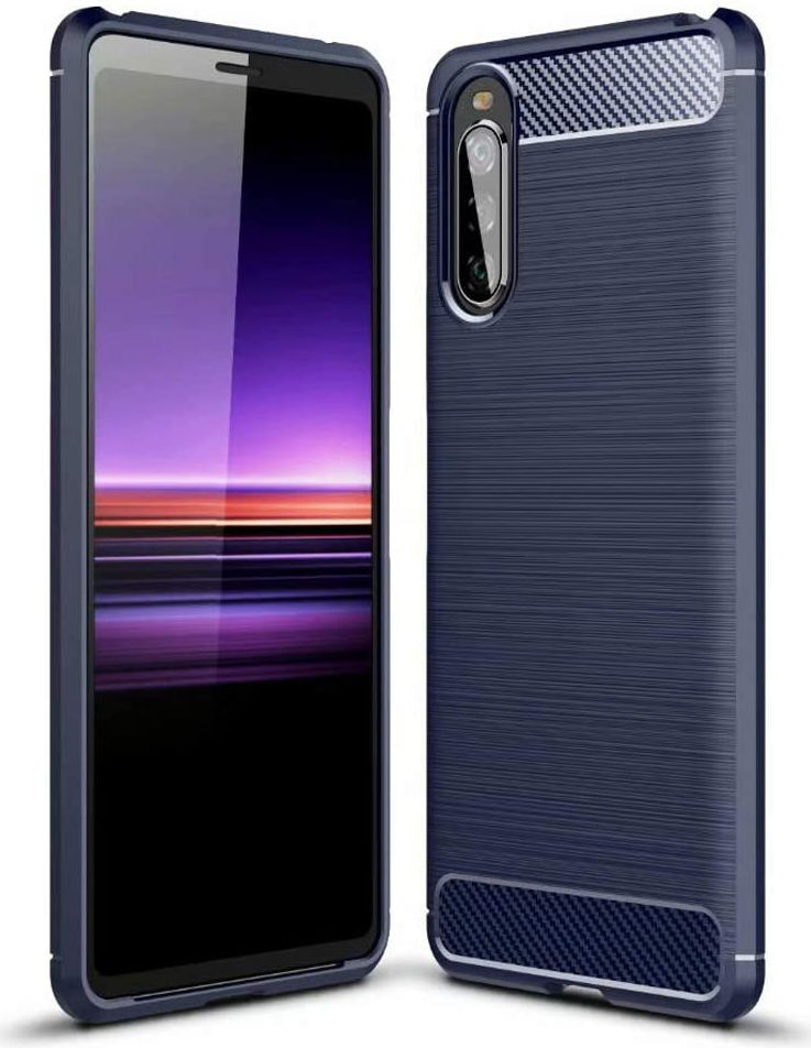 Sony Xperia 10 II Geborsteld TPU Hoesje Blauw afbeelding 4