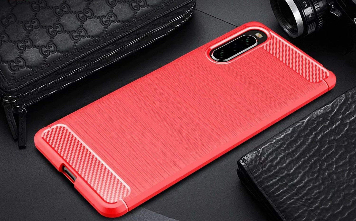 Sony Xperia 10 II Geborsteld TPU Hoesje Rood afbeelding 5