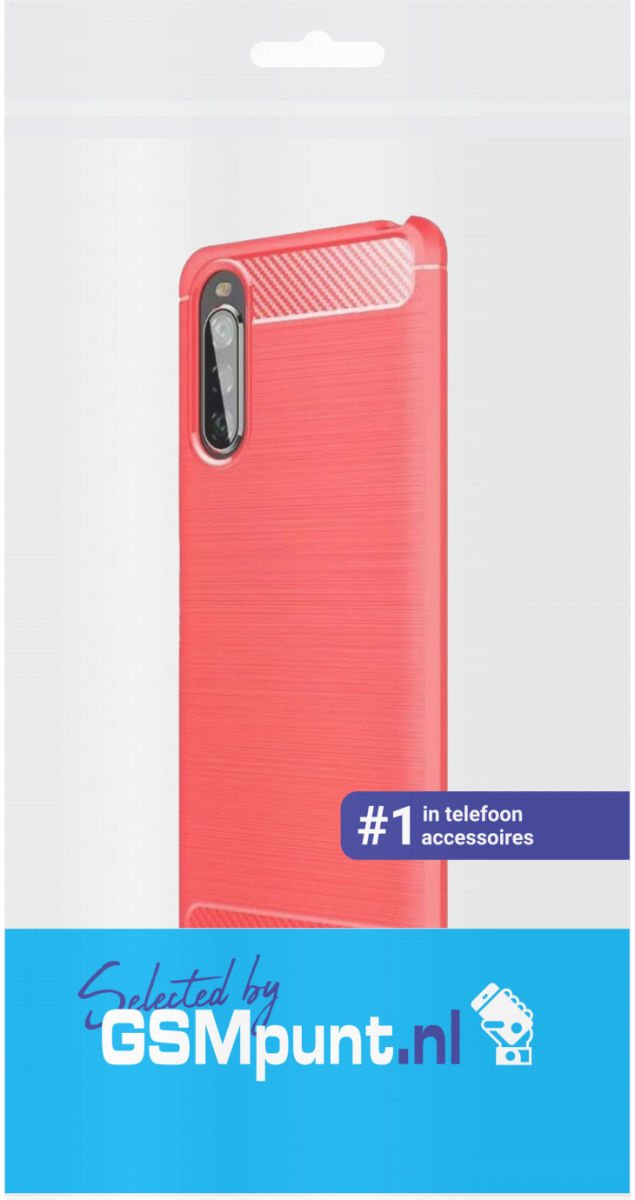 Sony Xperia 10 II Geborsteld TPU Hoesje Rood afbeelding 2
