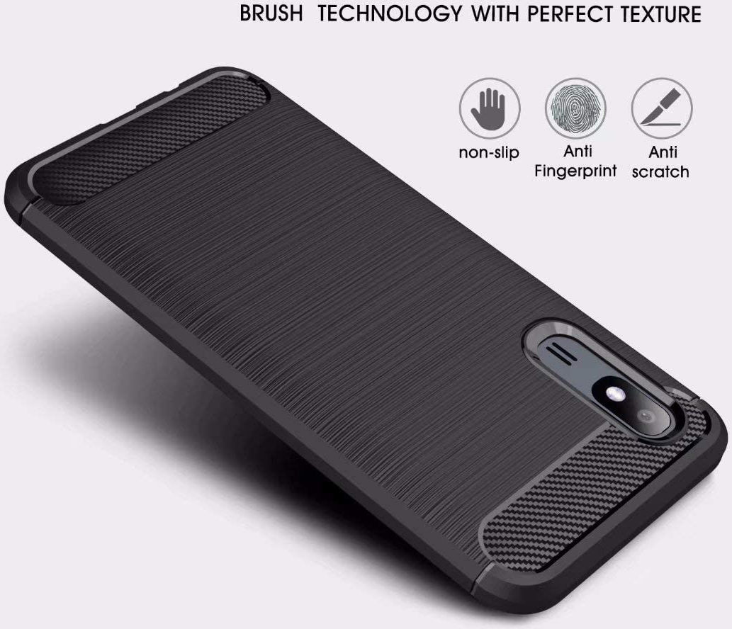Sony Xperia L4 Geborsteld TPU Hoesje Zwart afbeelding 4