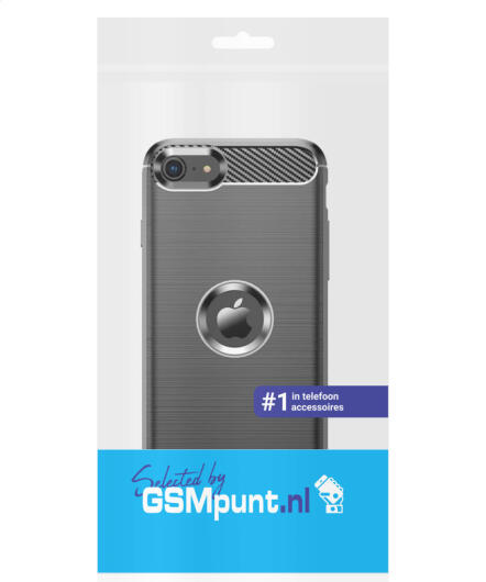 Apple iPhone SE (2020/2022) Hoesje Geborsteld TPU Back Cover Zwart afbeelding 11