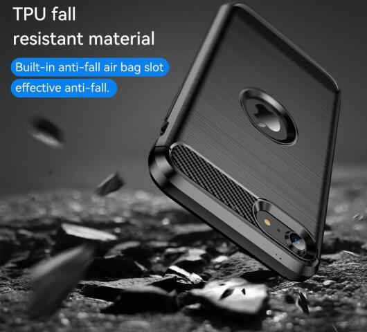 Apple iPhone SE (2020/2022) Hoesje Geborsteld TPU Back Cover Zwart afbeelding 5