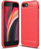 iPhone SE (2020/2022) / 8 / 7 Hoesje Geborsteld TPU Flexibel Rood