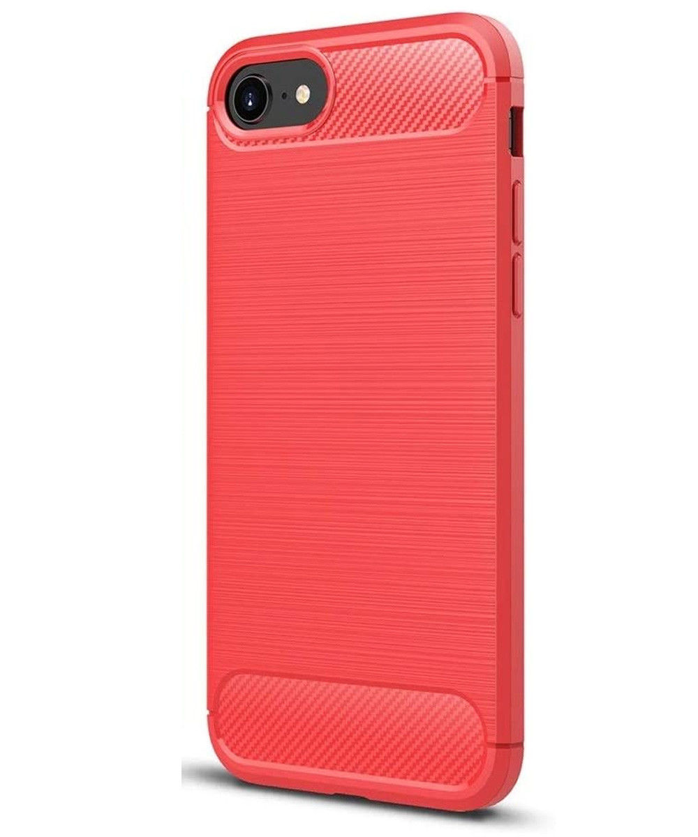 iPhone SE (2020/2022) / 8 / 7 Hoesje Geborsteld TPU Flexibel Rood afbeelding 2