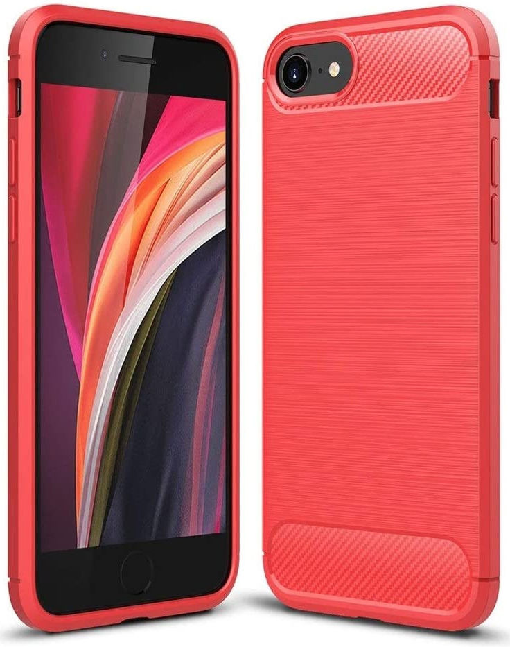 iPhone SE (2020/2022) / 8 / 7 Hoesje Geborsteld TPU Flexibel Rood afbeelding 1