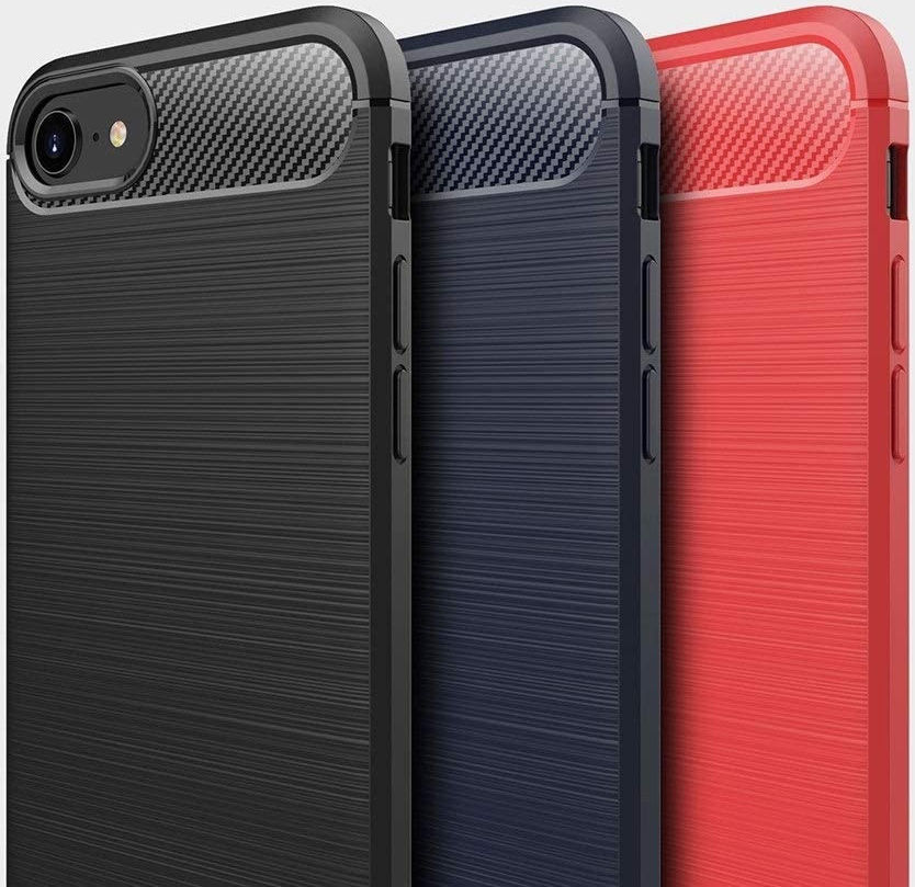 iPhone SE (2020/2022) / 8 / 7 Hoesje Geborsteld TPU Flexibel Rood afbeelding 5