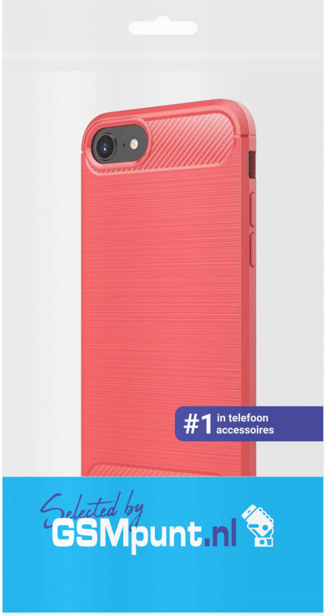 iPhone SE (2020/2022) / 8 / 7 Hoesje Geborsteld TPU Flexibel Rood afbeelding 4