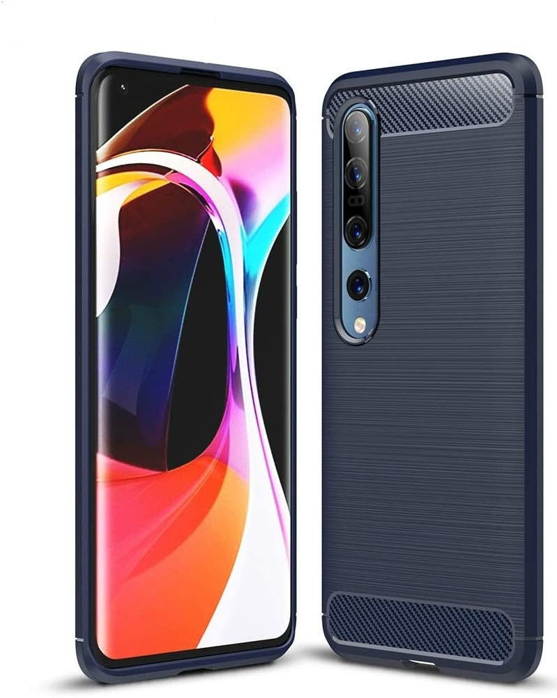Xiaomi Mi 10 / Mi 10 Pro Hoesje Geborsteld en Flexibel TPU Blauw afbeelding 5