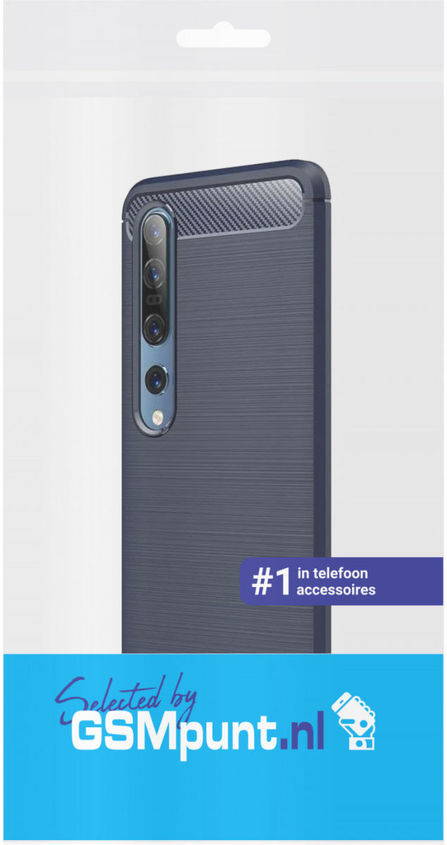 Xiaomi Mi 10 / Mi 10 Pro Hoesje Geborsteld en Flexibel TPU Blauw afbeelding 2