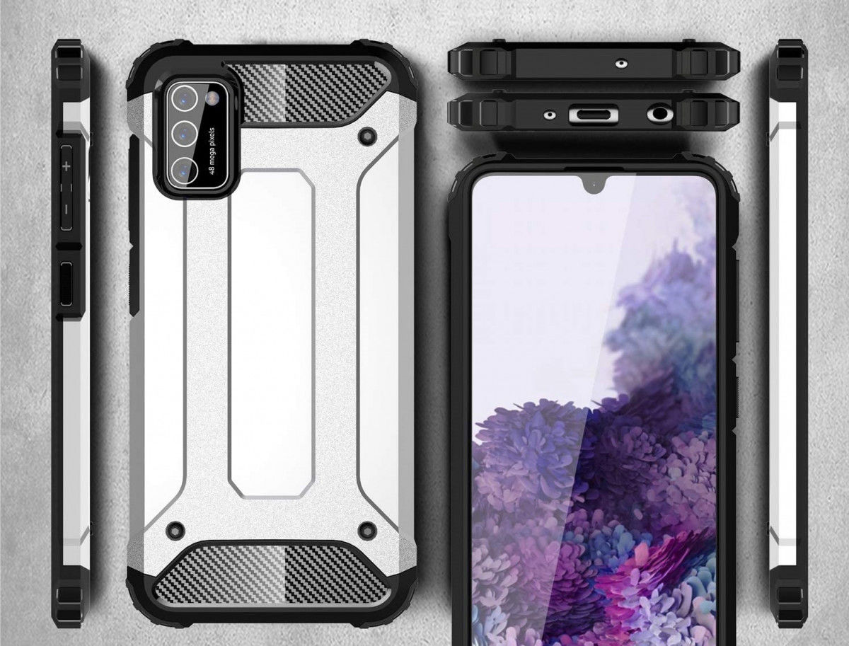 Samsung Galaxy A41 Hoesje Shock Proof Hybride Back Cover Zwart afbeelding 6