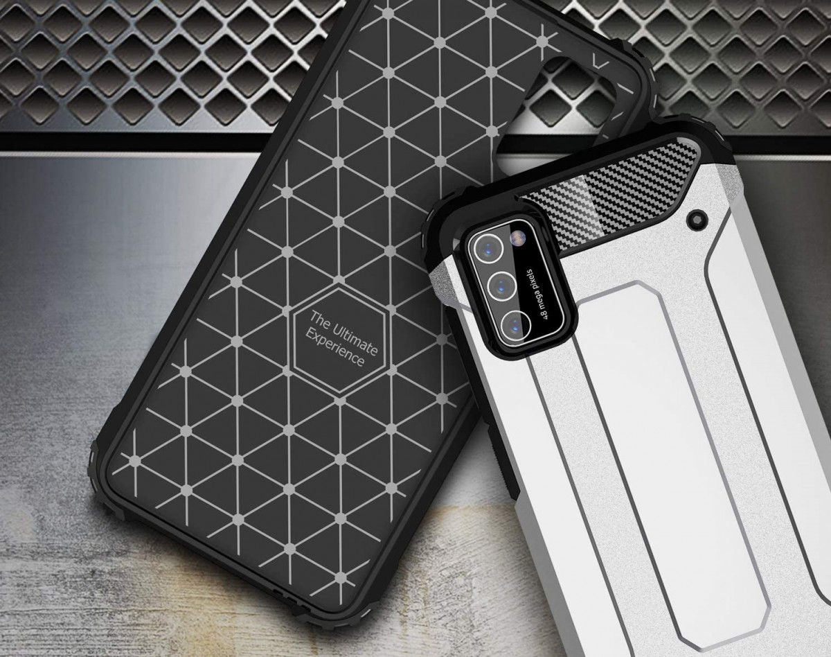 Samsung Galaxy A41 Hoesje Shock Proof Hybride Back Cover Zwart afbeelding 7