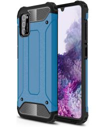 Samsung Galaxy A41 Hoesje Shock Proof Hybride Back Cover Blauw