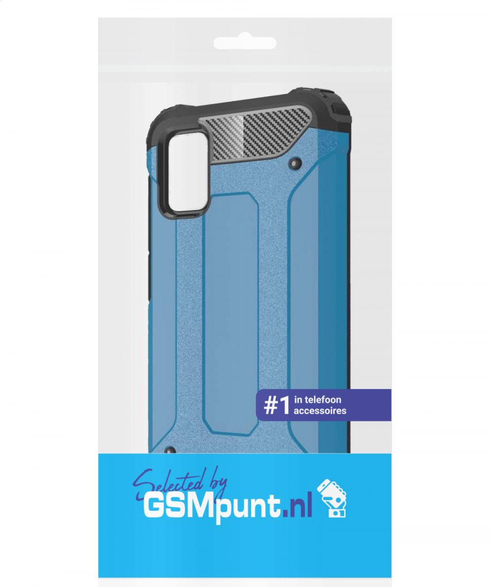 Samsung Galaxy A41 Hoesje Shock Proof Hybride Back Cover Blauw afbeelding 2