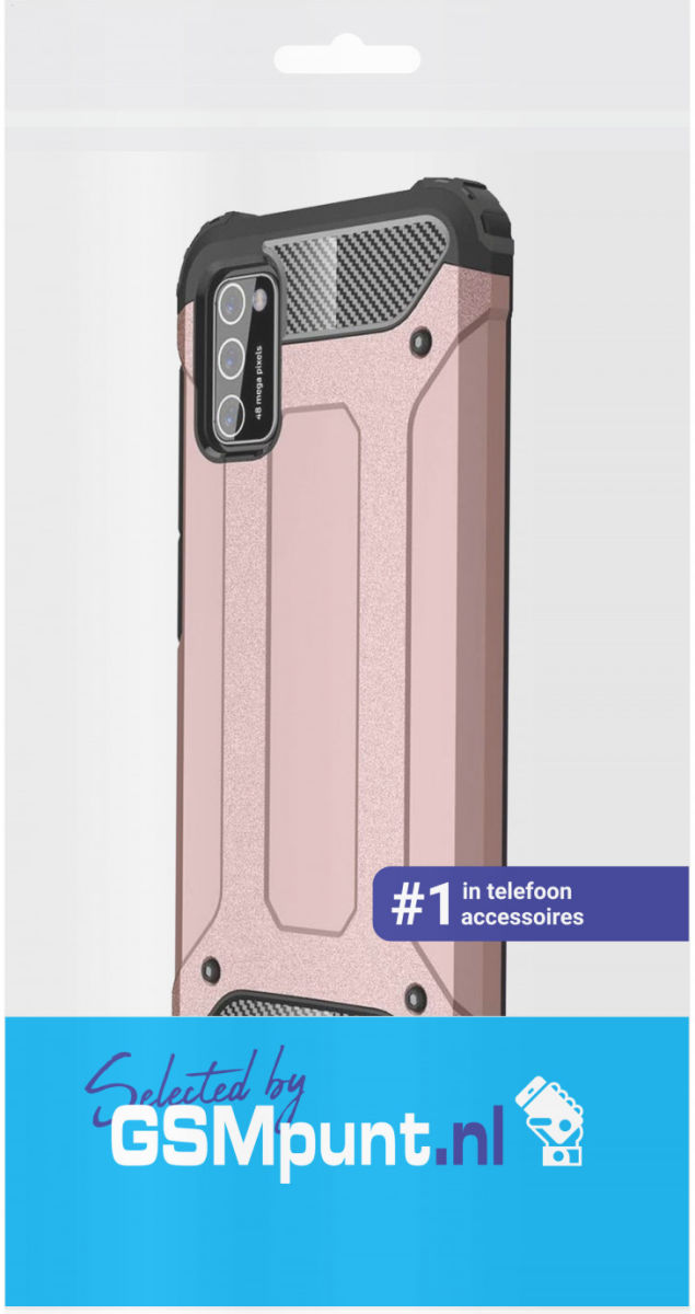 Samsung Galaxy A41 Hoesje Shock Proof Hybride Back Cover Roze afbeelding 2