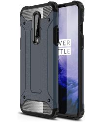 OnePlus 8 Hoesje Shock Proof Hybride Back Cover Donker Blauw