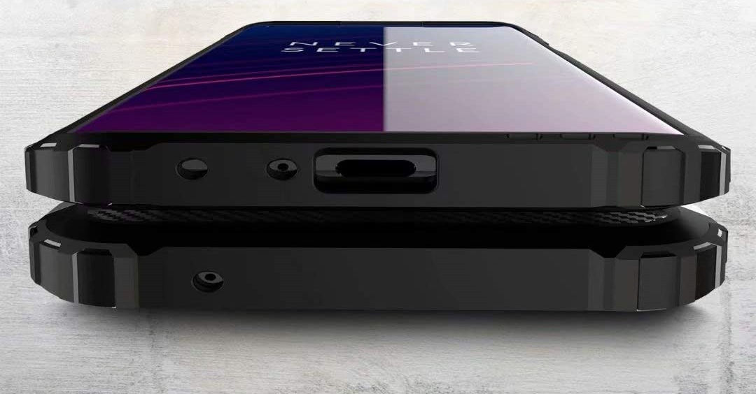 OnePlus 8 Pro Hoesje Shock Proof Hybride Back Cover Zwart afbeelding 4