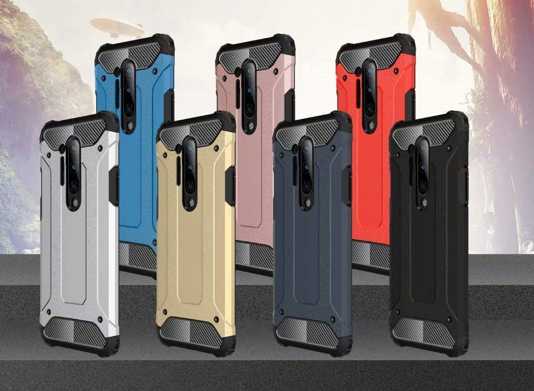 OnePlus 8 Pro Hoesje Shock Proof Hybride Back Cover Rood afbeelding 5