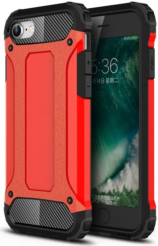 Apple iPhone SE (2020) Hoesje Hybride Back Cover Rood afbeelding 1