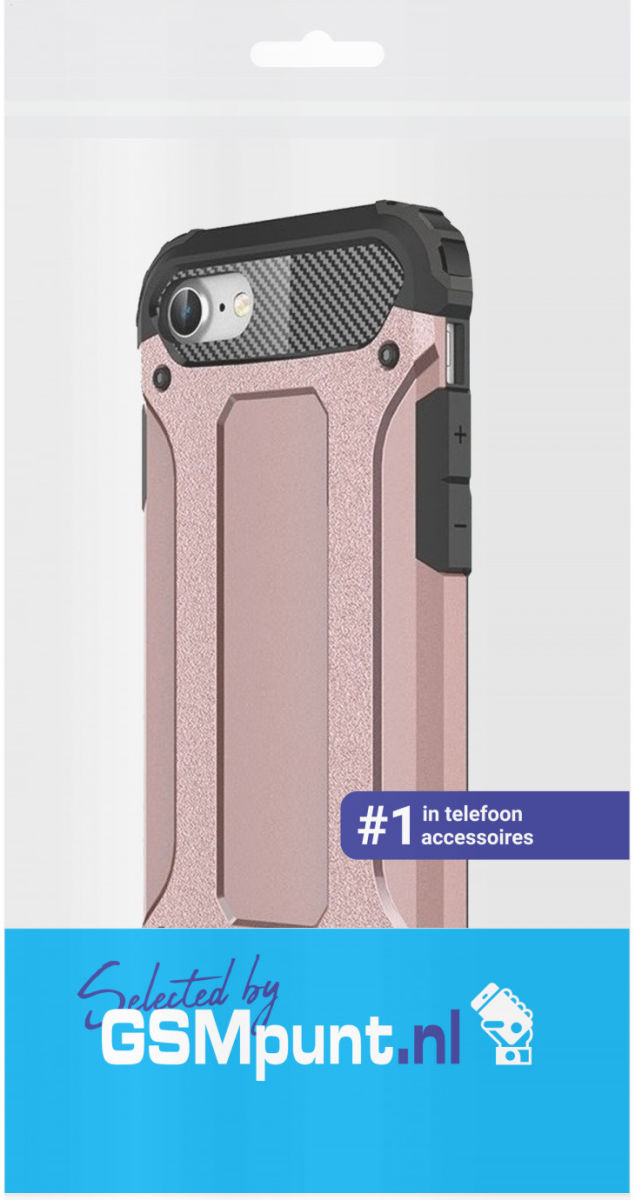 Apple iPhone SE (2020/2022) Hoesje Hybride Back Cover Roze Goud afbeelding 2