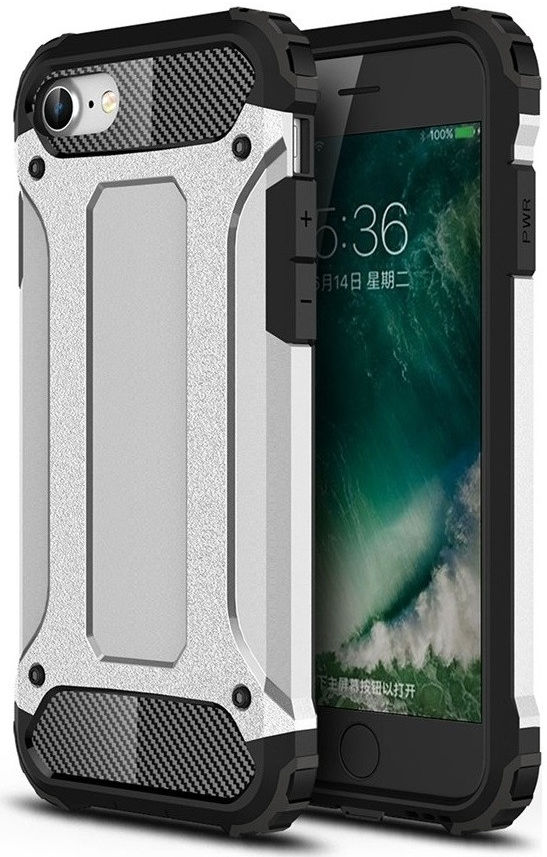 Apple iPhone SE (2020/2022) Hoesje Hybride Back Cover Zilver afbeelding 1