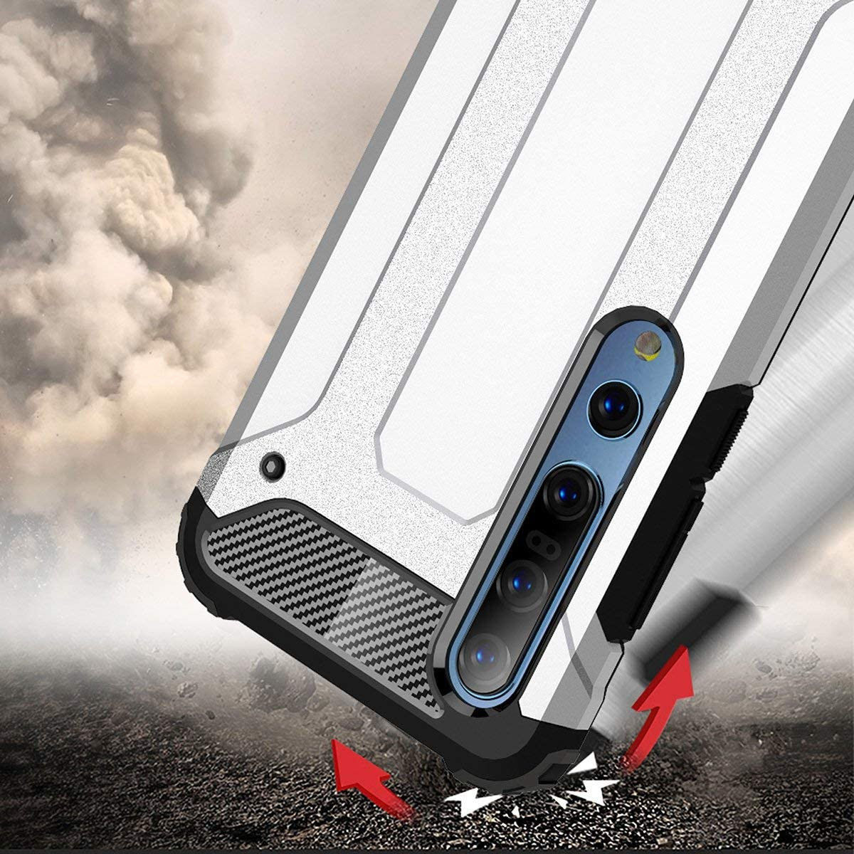 Xiaomi Mi 10 / Mi 10 Pro Hoesje Shock Proof Hybride Donker Blauw afbeelding 3