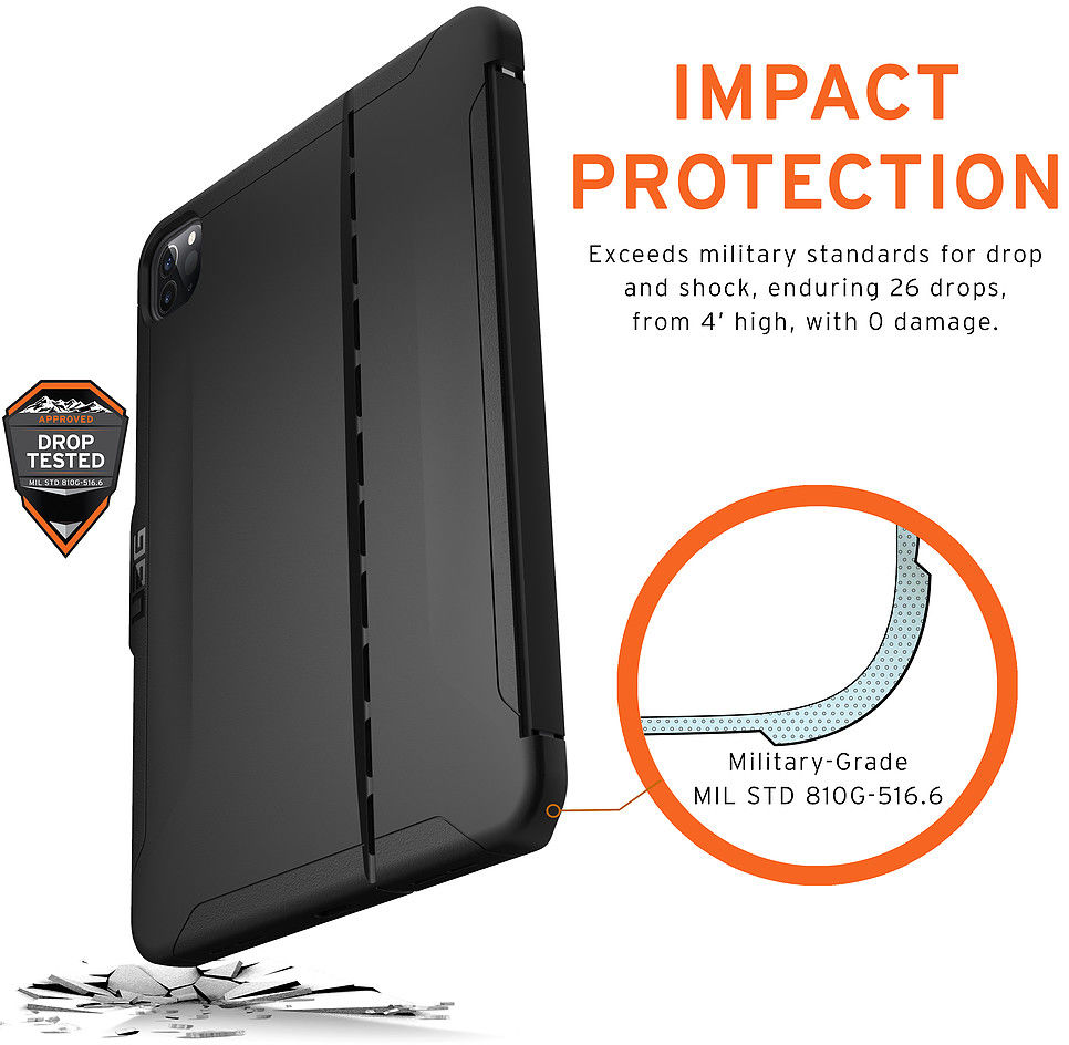 Urban Armor Gear Scout Apple iPad Pro 12.9 2018 / 2020 Hoes Zwart afbeelding 2