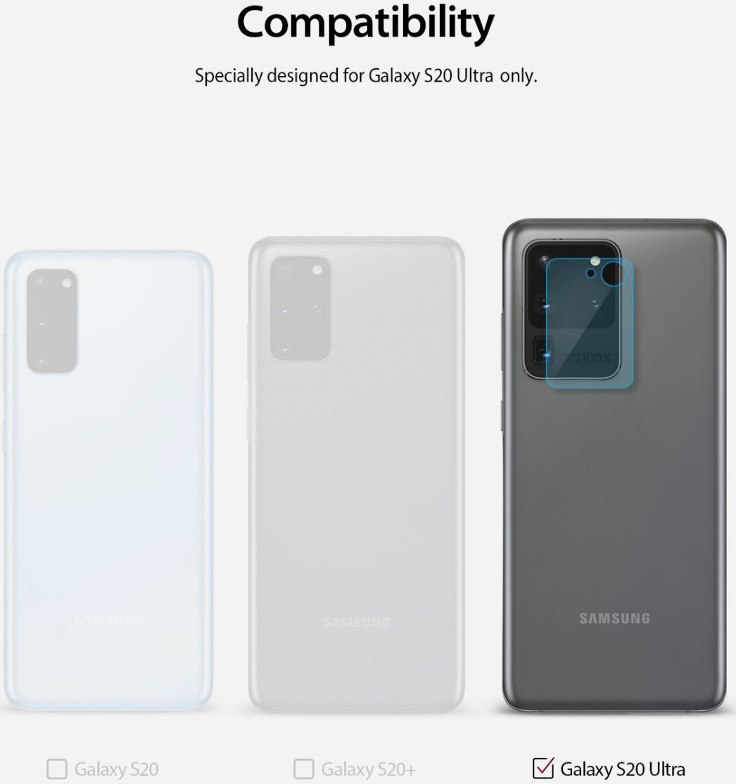 Ringke ID Tempered Glass Camera Lens Samsung Galaxy S20 Ultra (3 Pack) afbeelding 13