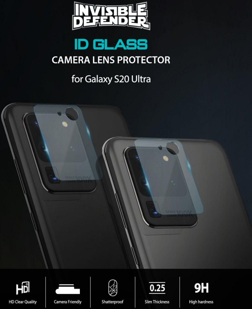 Ringke ID Tempered Glass Camera Lens Samsung Galaxy S20 Ultra (3 Pack) afbeelding 3