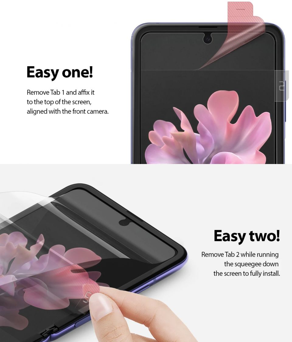 Ringke ID Full Cover Screen Protector Samsung Galaxy Z Flip [2-Pack] afbeelding 2