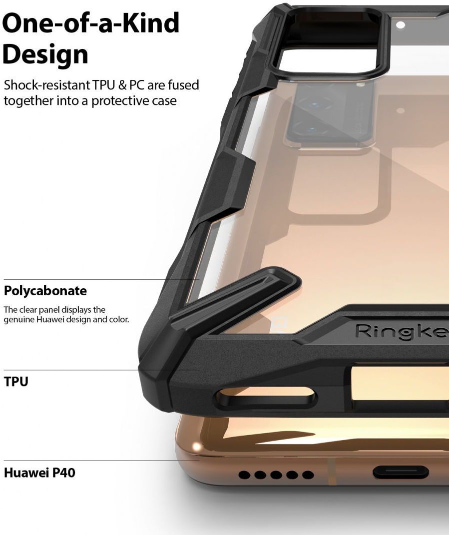 Ringke Fusion X Huawei P40 Hoesje Zwart/Transparant afbeelding 3