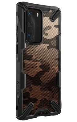 Ringke Fusion X Huawei P40 Pro Hoesje met Camo Design Zwart afbeelding 2
