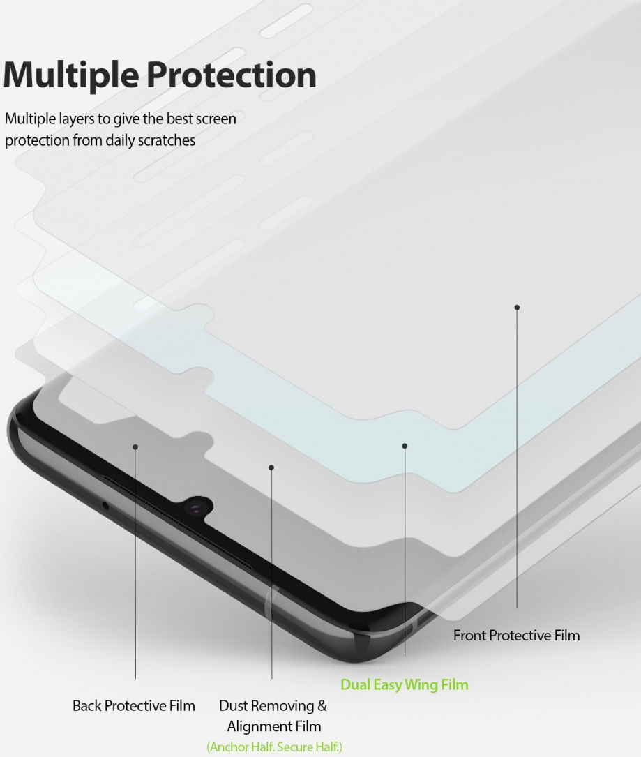 Ringke Dual Easy Wing Huawei P40 Pro Screenprotector (Duo Pack) afbeelding 4