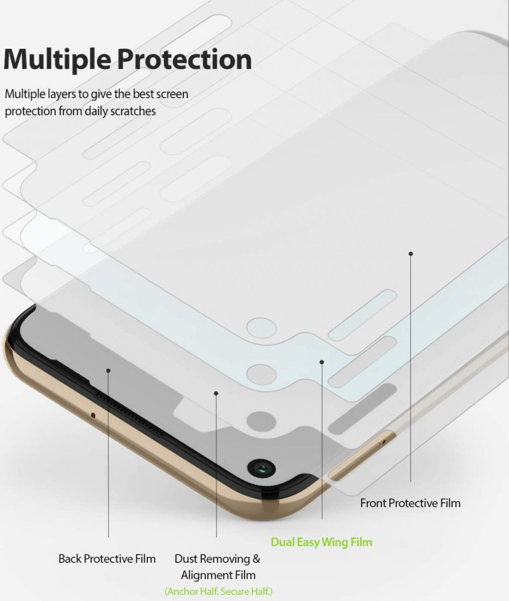 Ringke Dual Easy Wing Huawei P40 Lite Screenprotector (Duo Pack) afbeelding 5