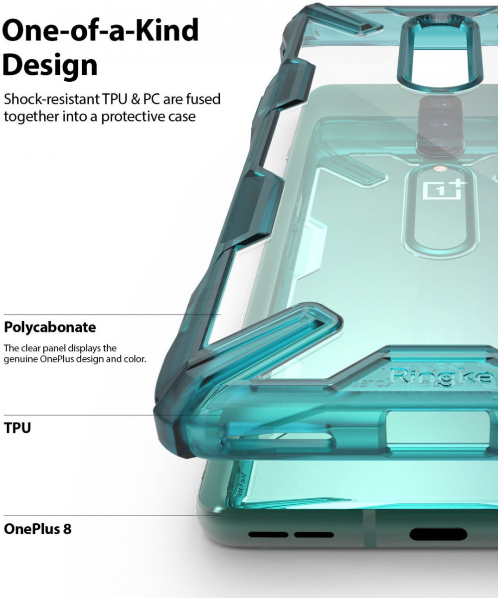 Ringke Fusion X OnePlus 8 Hoesje Transparant / Groen afbeelding 2