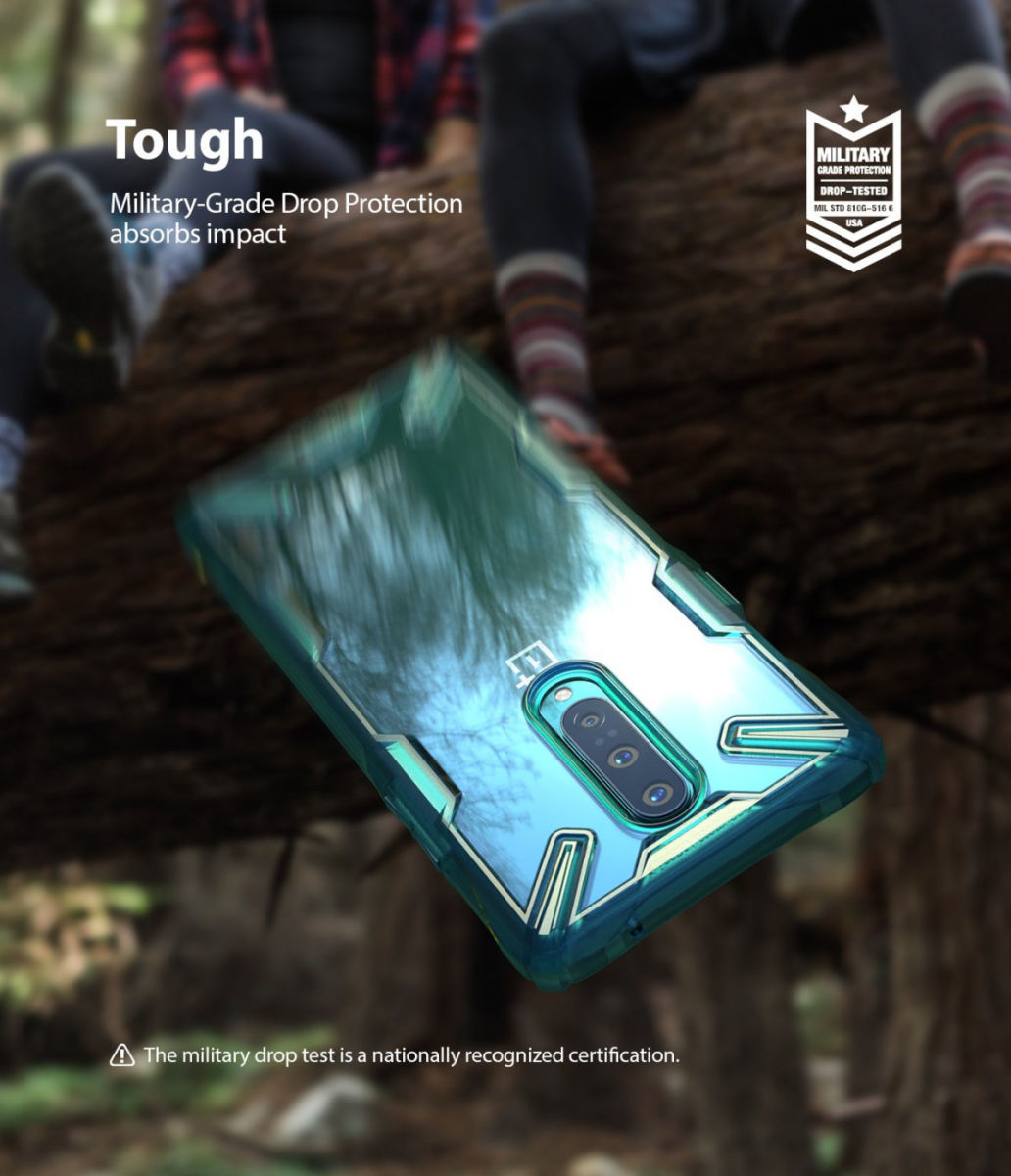 Ringke Fusion X OnePlus 8 Hoesje Transparant / Groen afbeelding 6