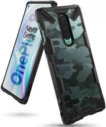 Ringke Fusion X OnePlus 8 Hoesje Transparant / Camo Zwart Hoesjes