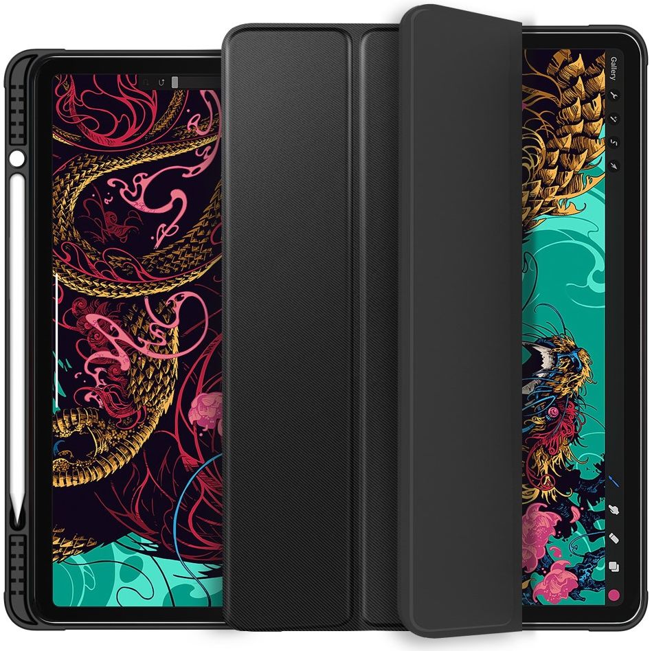 Apple iPad Pro 11 (2018/2020/2021) Hoes Tri-Fold Book Case Zwart afbeelding 1